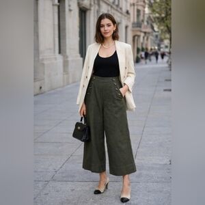 American Eagle Outfitters Olive Wide-Leg Pants